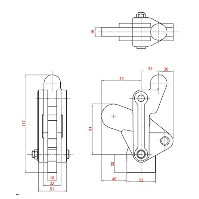 Vendita online Bloccaggio saldabile serie pesante base dritta maniglia saldabile 2450 Kg.